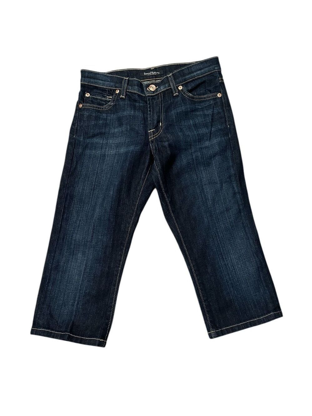 David Kahn Dark Wash Blue Jeans Leg Cropped Capri Size 25 Low Rise